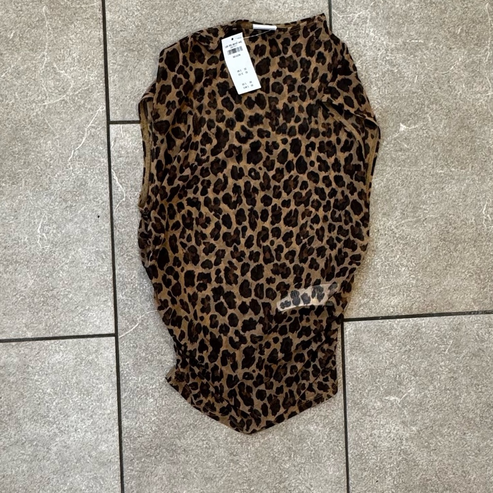 Leopard Mesh Top